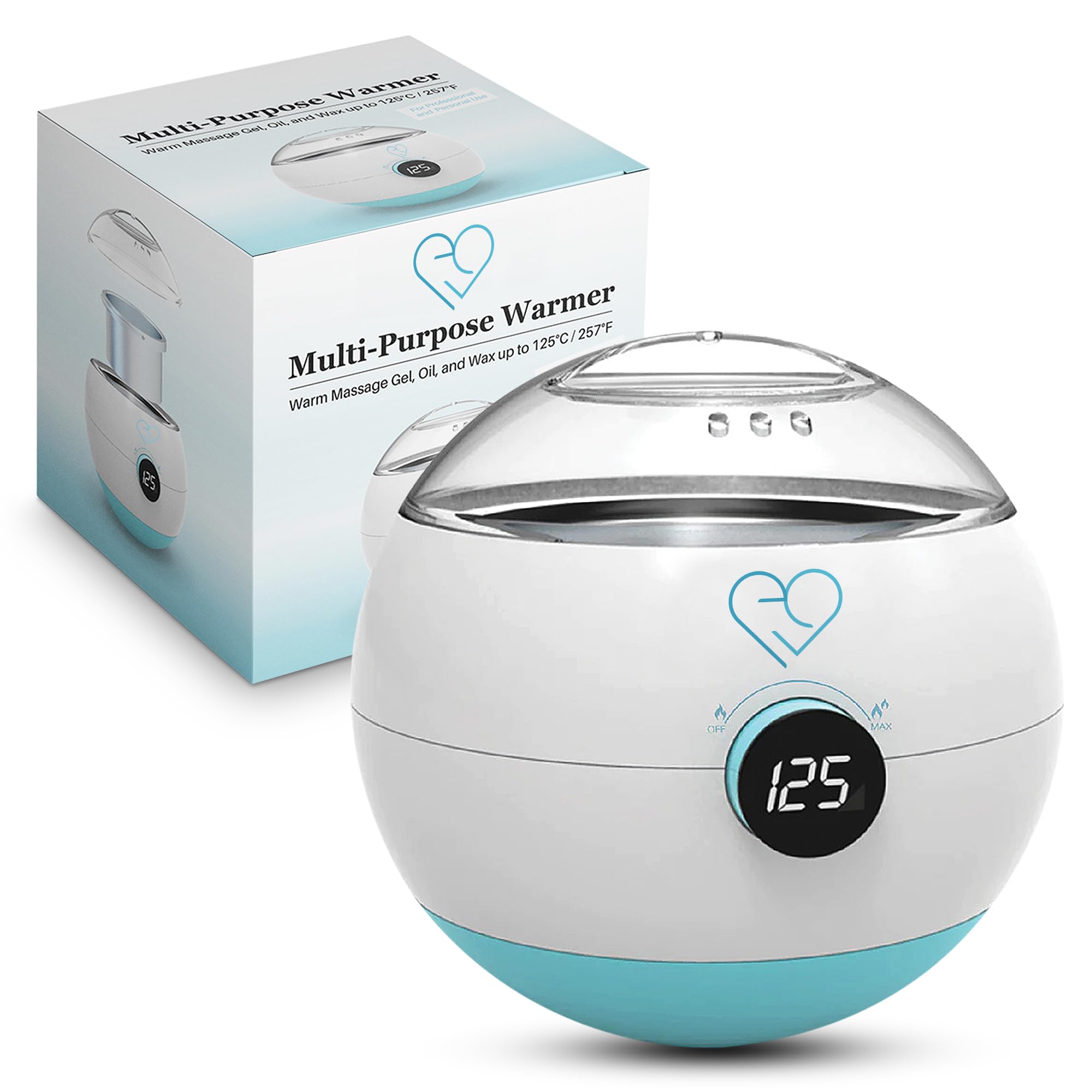 EROTICGEL warmer with aluminum pot for even, efficient heating.