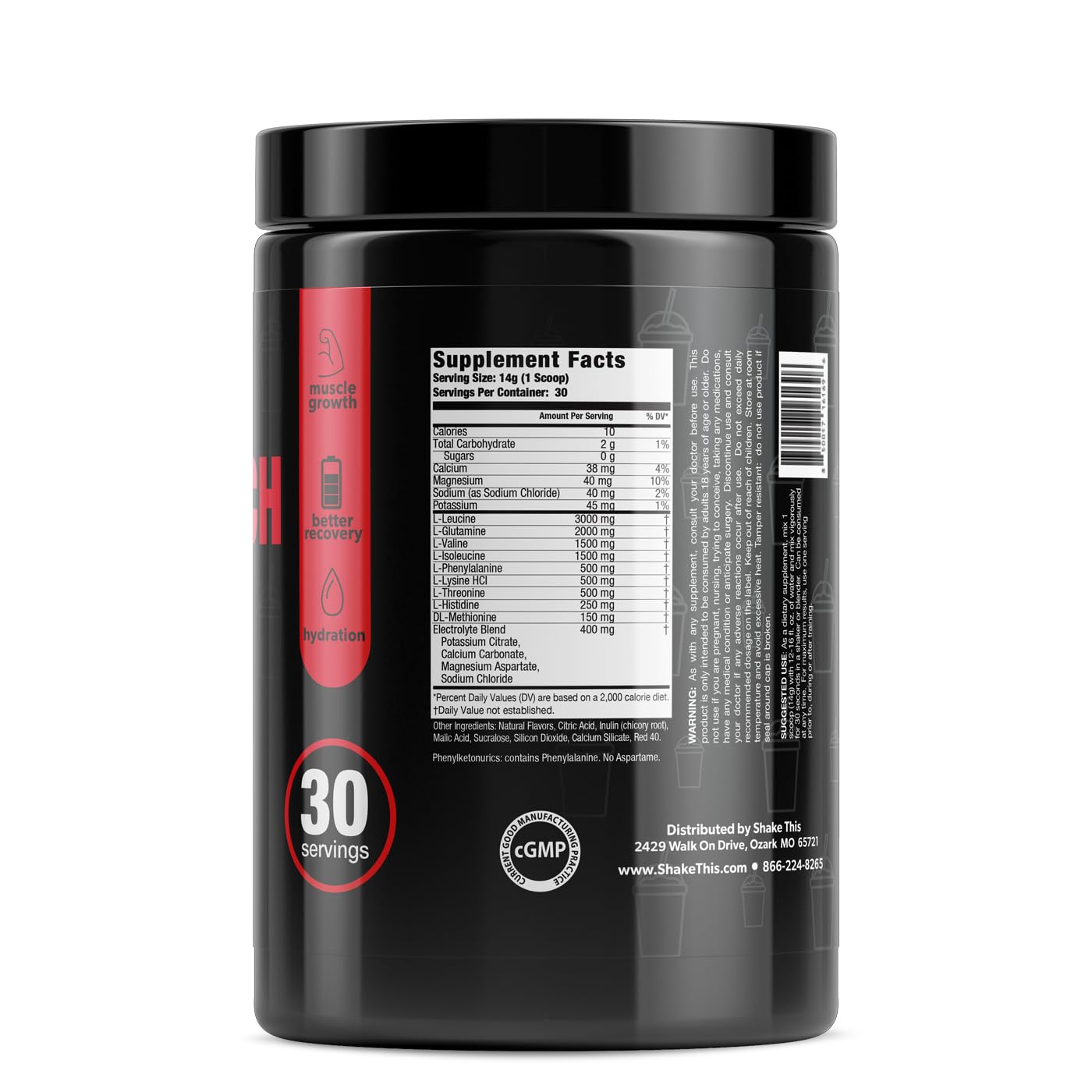 ES FIT Amino Powder in shaker-ready mix for on-the-go performance.