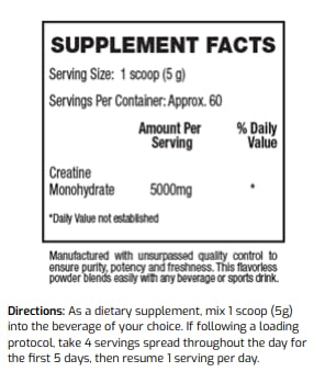 ES FiT Creatine serving scoop demonstrates easy dosage for workouts