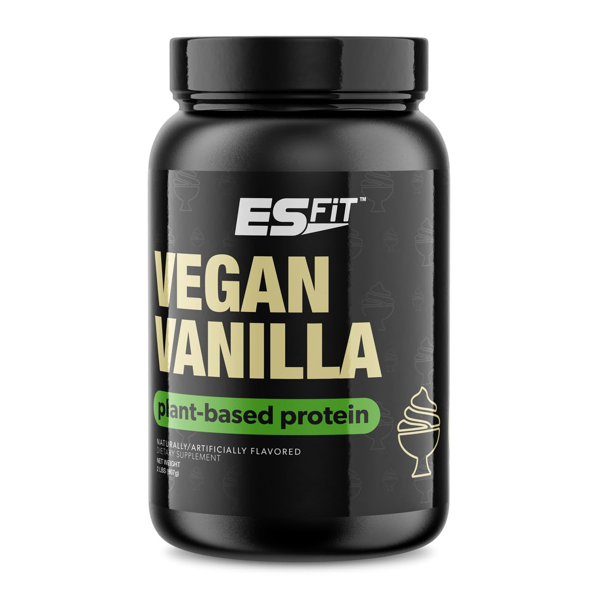 ES FIT Plant Based Protein bottle pouring after workout to support recovery.