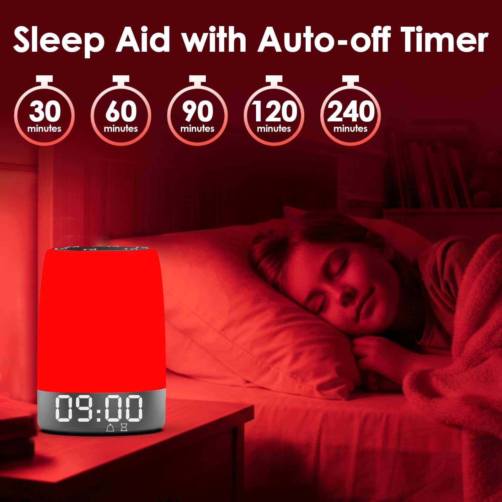 Eseesmart gentle wake-up alarm with soft light and sounds.