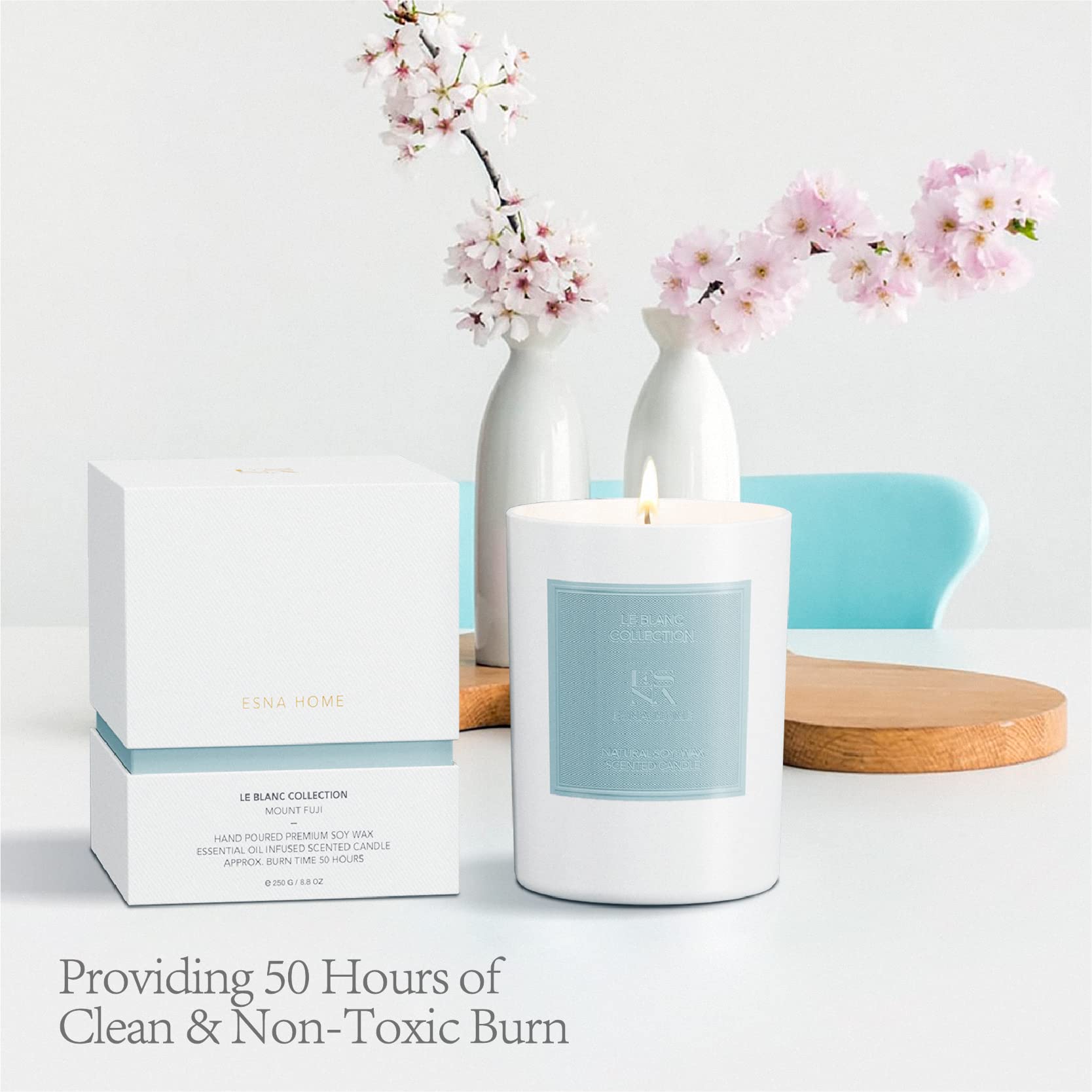 ESNA HOME lifestyle scene shows a cozy room enhanced by subtle fragrance.