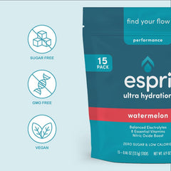 ESPRI hydration packets collection—ideal for on-the-go training.