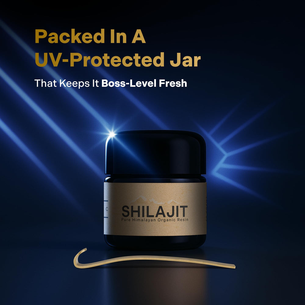 Essencraft Shilajit Resin close-up reveals rich mineral texture.