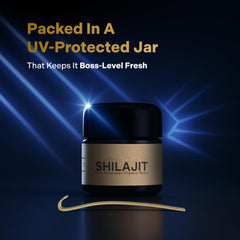 Essencraft Shilajit Resin close-up reveals rich mineral texture.