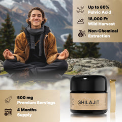 Essencraft Shilajit Resin poured into glass for easy daily energy support.