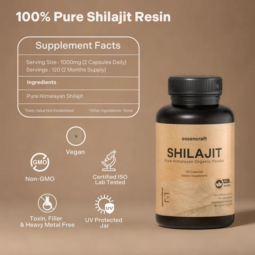 Essencraft Shilajit resin tin packaging communicates freshness seal