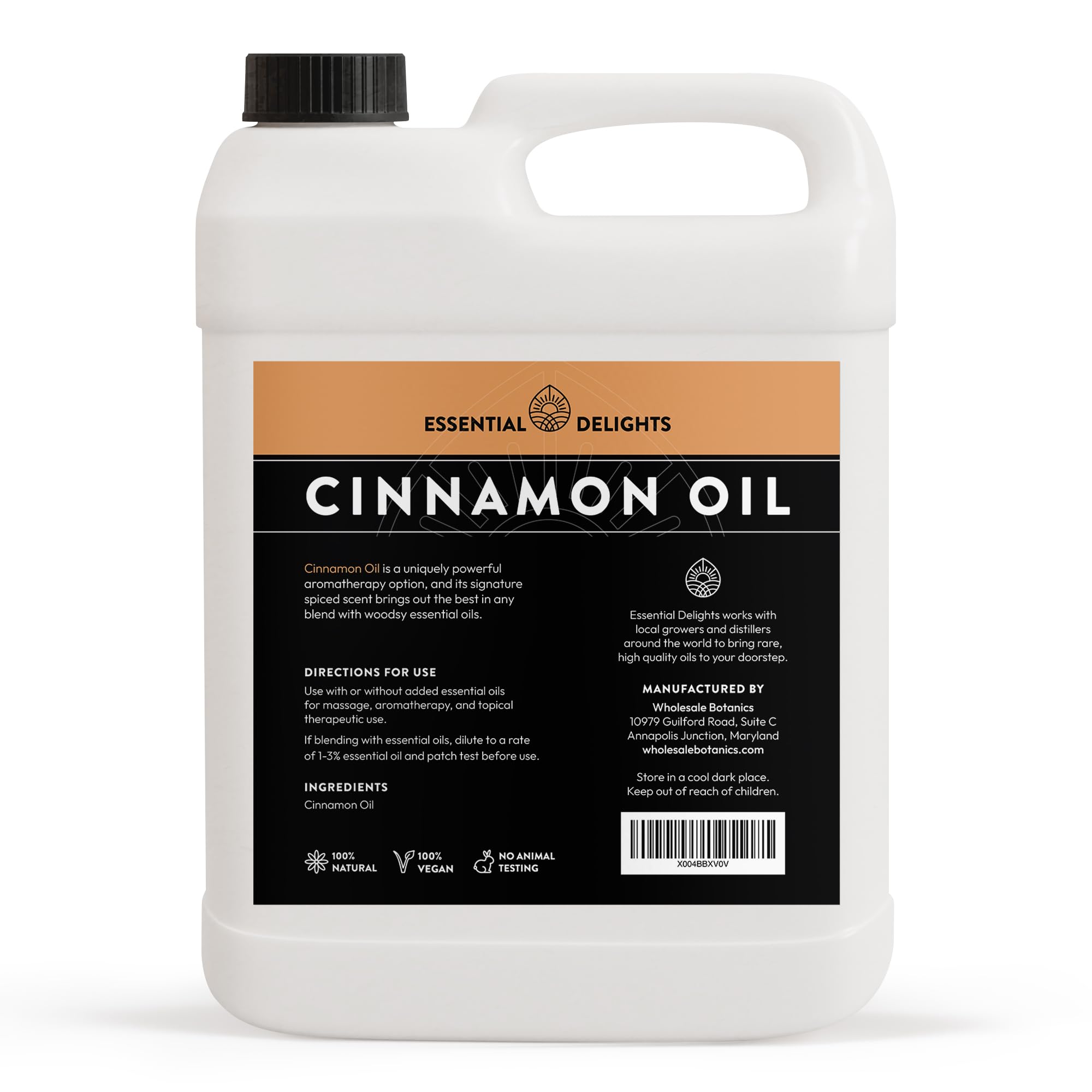 Essential Delights Cinnamon Oil used in candle making for a comforting spice note.