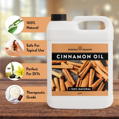 Essential Delights Cinnamon Oil in DIY cleaners delivering a fresh, fragrant scent.