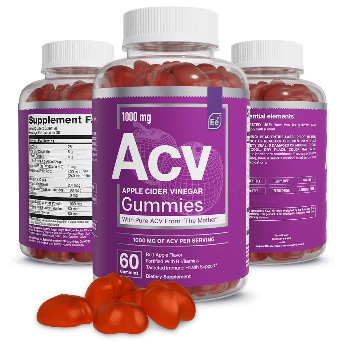Essential Elements ACV Gummies The Mother bottle for convenient daily wellness.