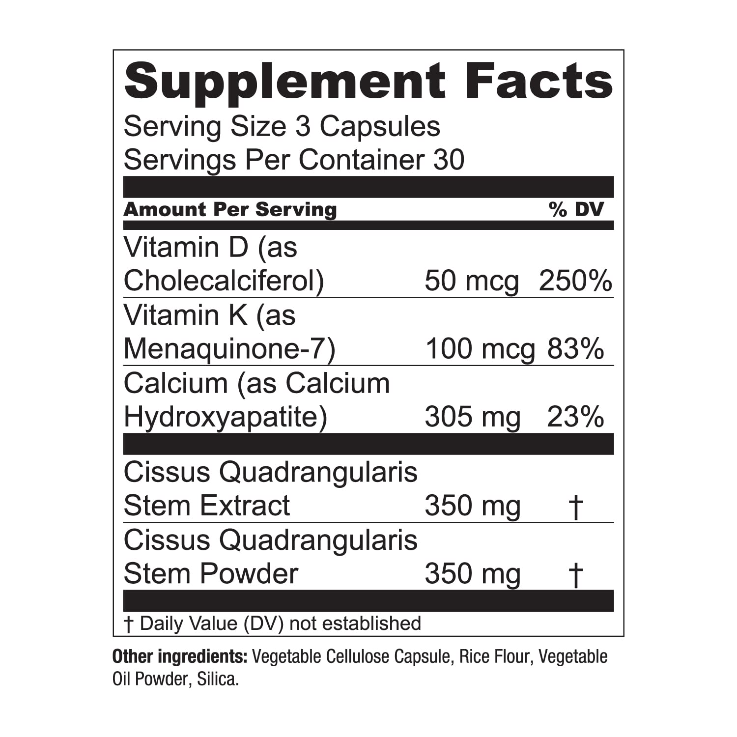 Essential Elements Bone Boost features vitamins D3 and K2 with Cissus Quadrangularis for bone vitality.