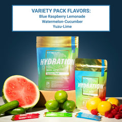 Essential Elements Hydration Packets travel-friendly stick packs arranged