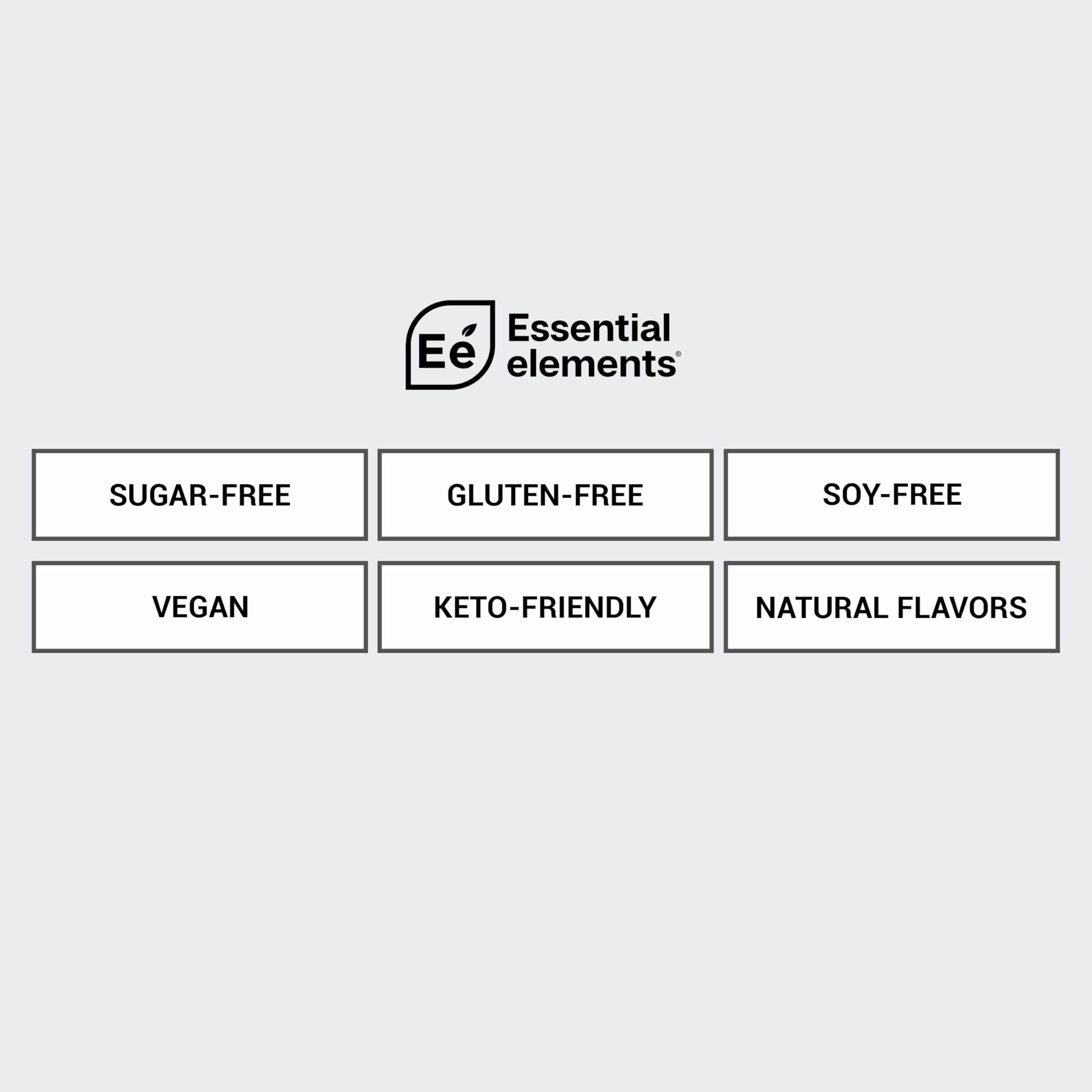 Essential Elements Hydration Packets Variety Pack display shows all three flavors