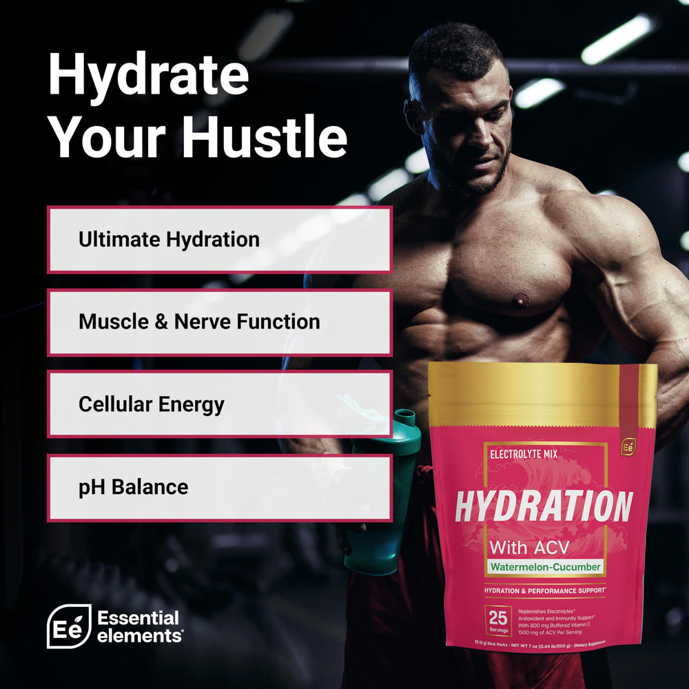 Essential Elements hydration packets Yuzu-Lime glass shows bright flavor profile