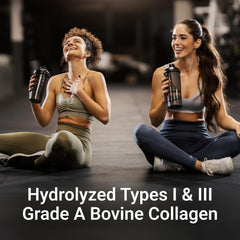 Hair and nails emphasis with Essential Elements collagen powder for stronger appearance.