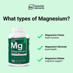 Essential Elements Magnesium Plus Zinc label-detail featuring vitamin D3 and zinc for immune readiness