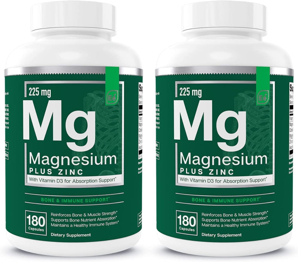 Essential Elements Magnesium Plus Zinc with Vitamin D3 bottle front supports daily muscle and bone health