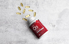 Essential Elements label detail showing ingredients and omega-3 content.
