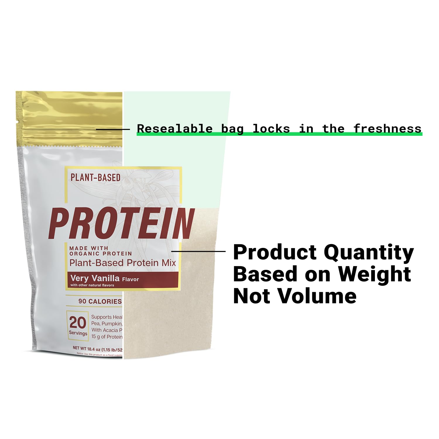 Vanilla shake made with Essential Elements pea protein powder, smooth texture and flavor.