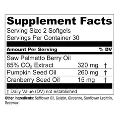 Essential Elements Saw Palmetto Plus brand packaging on shelf.