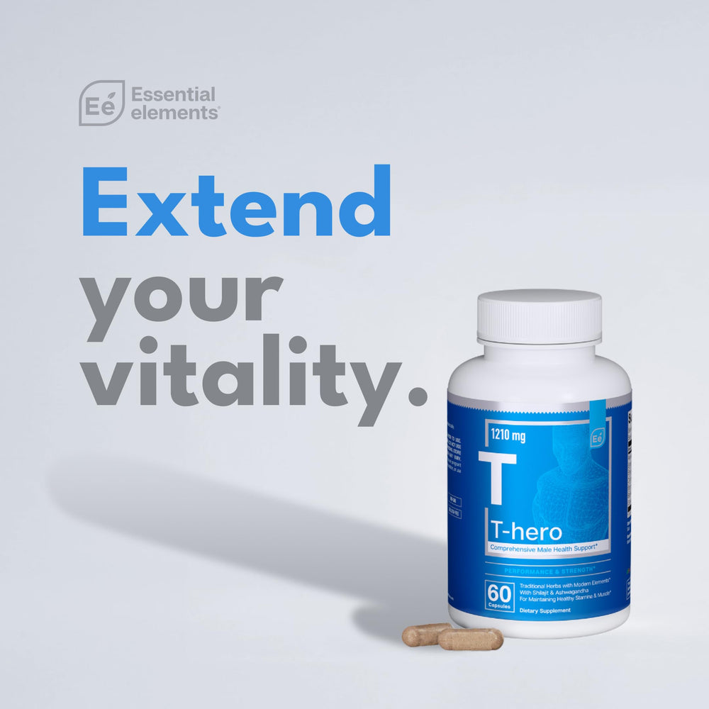 Essential Elements T-Hero DIM ingredient detail indicates hormone support.