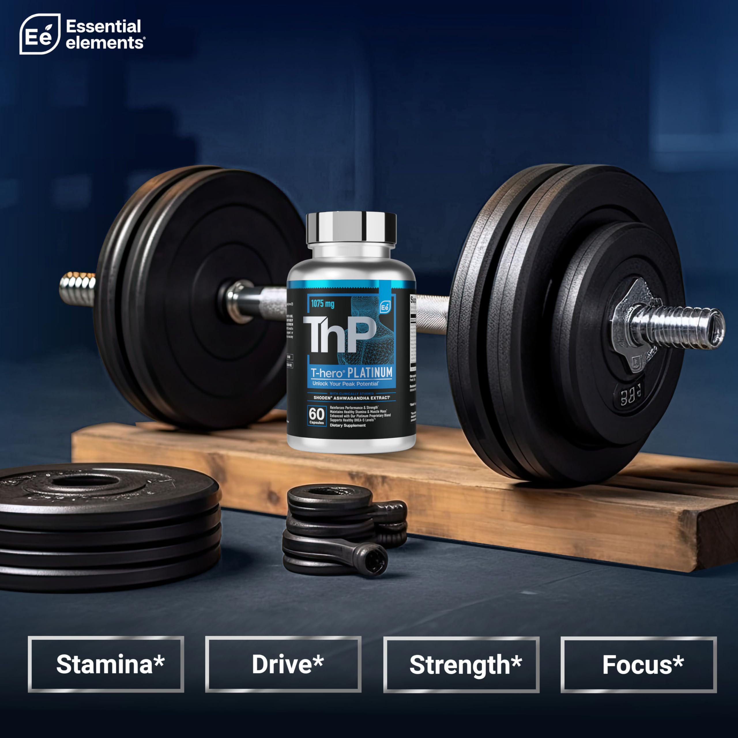Energy-focused scene shows Essential Elements T-Hero Platinum for training focus.