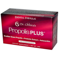 Brazilian Green Propolis bottle by Essential Formulas highlighting immune support and neuroprotection potential.