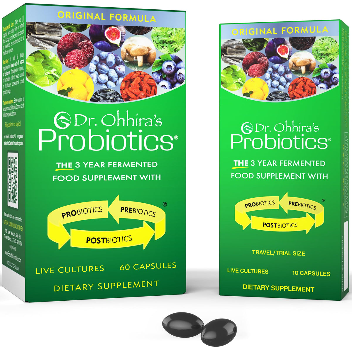 Essential Formulas Dr. Ohhira's Original bottle front view for daily gut balance.