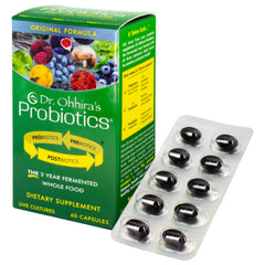 Essential Formulas Dr. Ohhira's Original bottle showing probiotic blend for gut balance