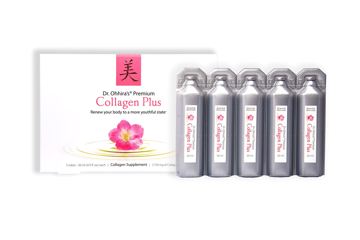 Essential Formulas Dr. Ohhira's Premium Collagen Plus box with 5 tubes for daily use