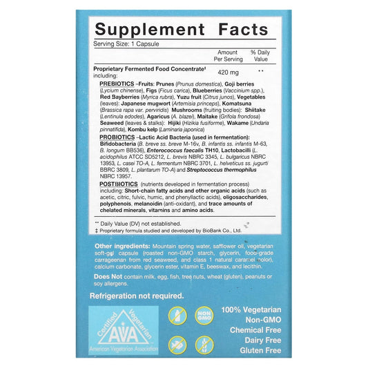 Close-up of Essential Formulas Dr Ohhira's Probiotics Professional capsules for daily digestive support.