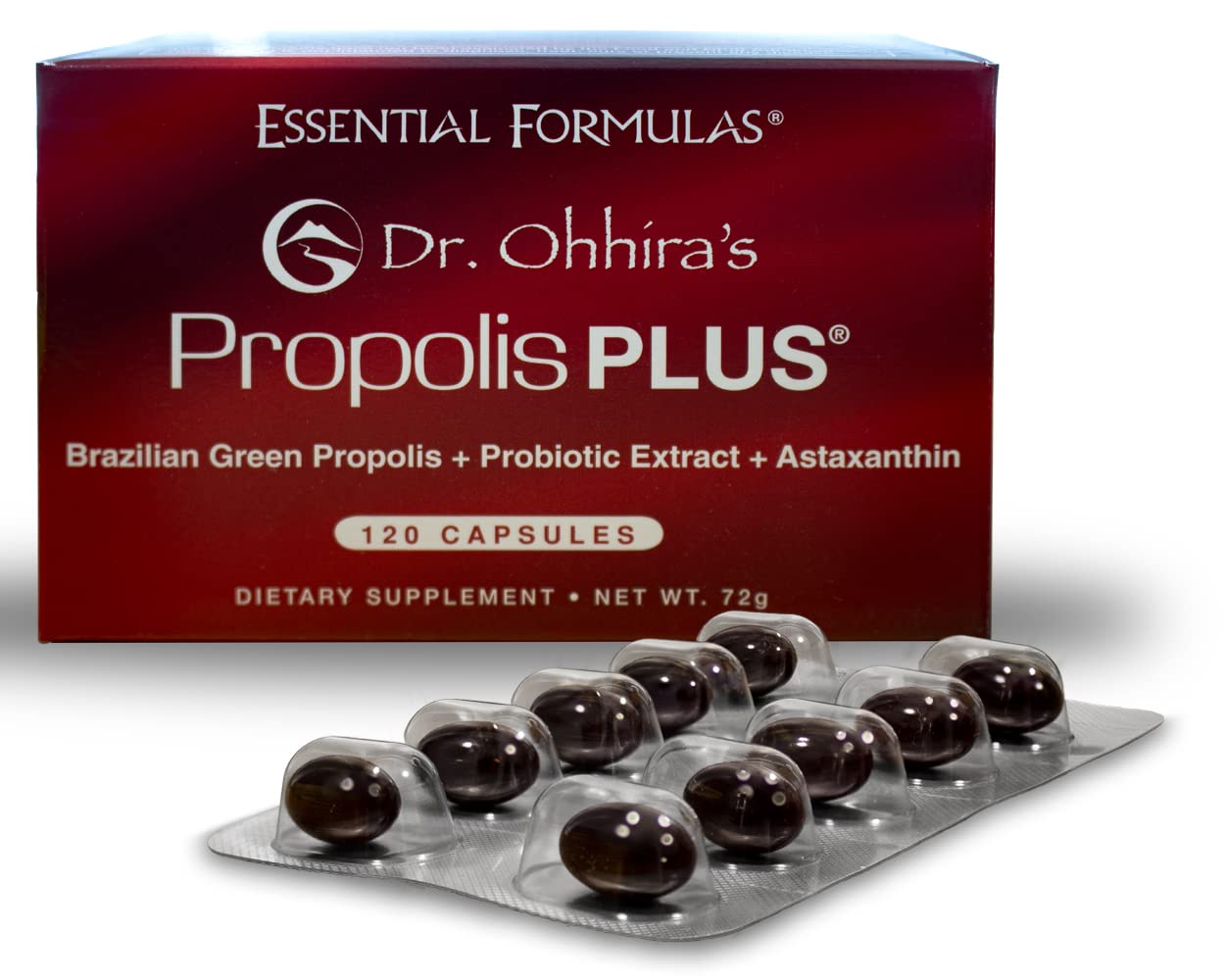 Essential Formulas Dr Ohhira's Propolis Plus bottle for daily immune support.