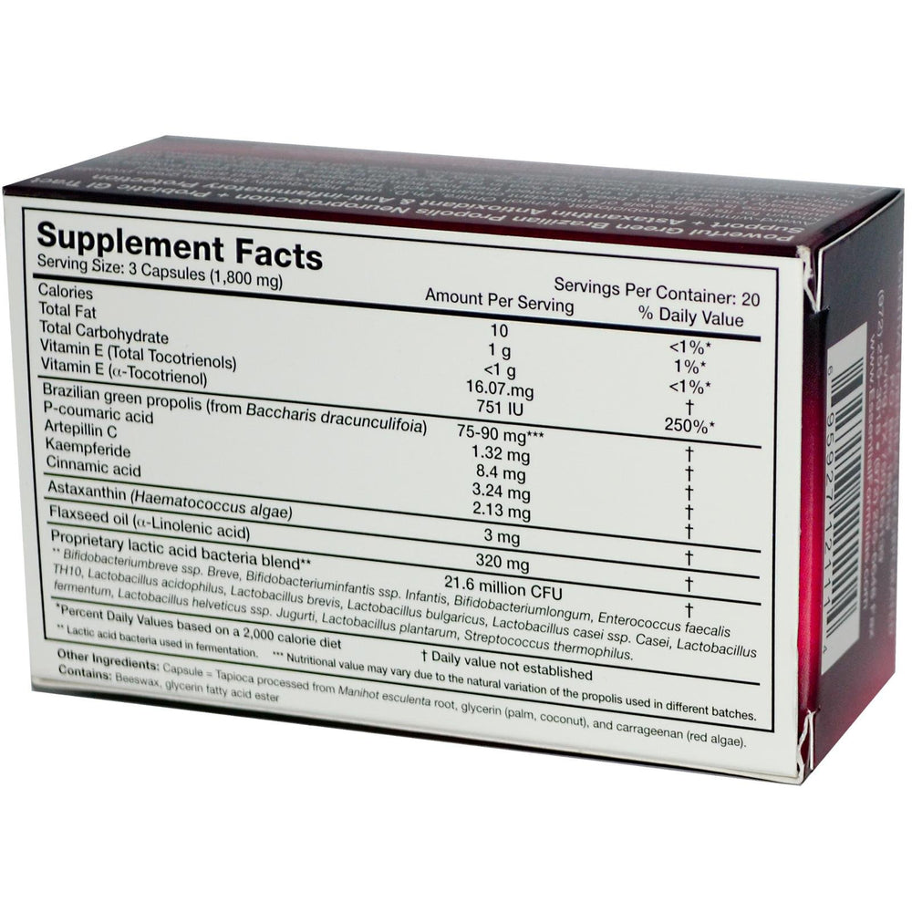 Essential Formulas Dr Ohhira's Propolis Plus capsules in bottle for immune support and antioxidants.