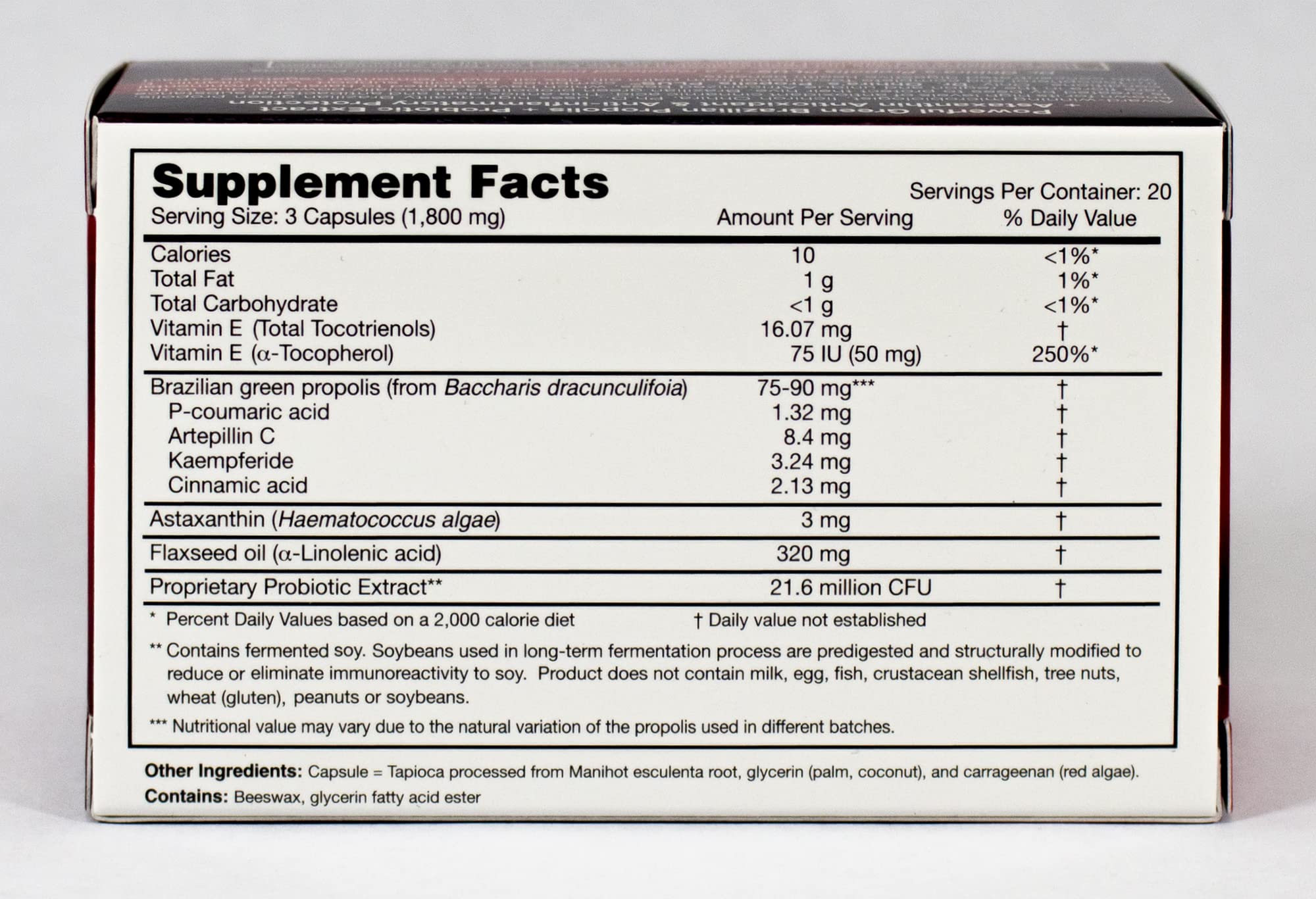 Essential Formulas Propolis Plus capsules close-up, highlighting antioxidant support