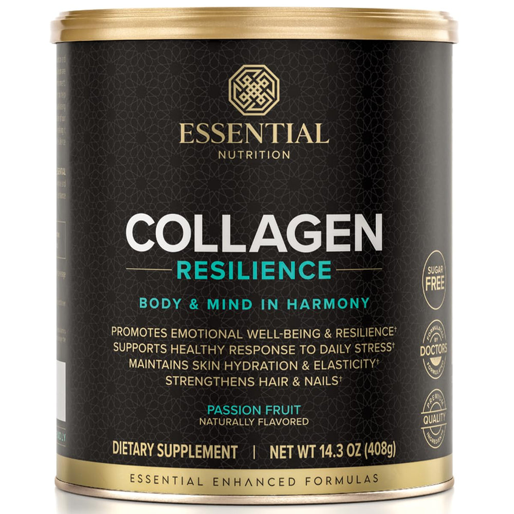 Essential Nutrition Collagen Resilience bottle front promoting daily wellness.