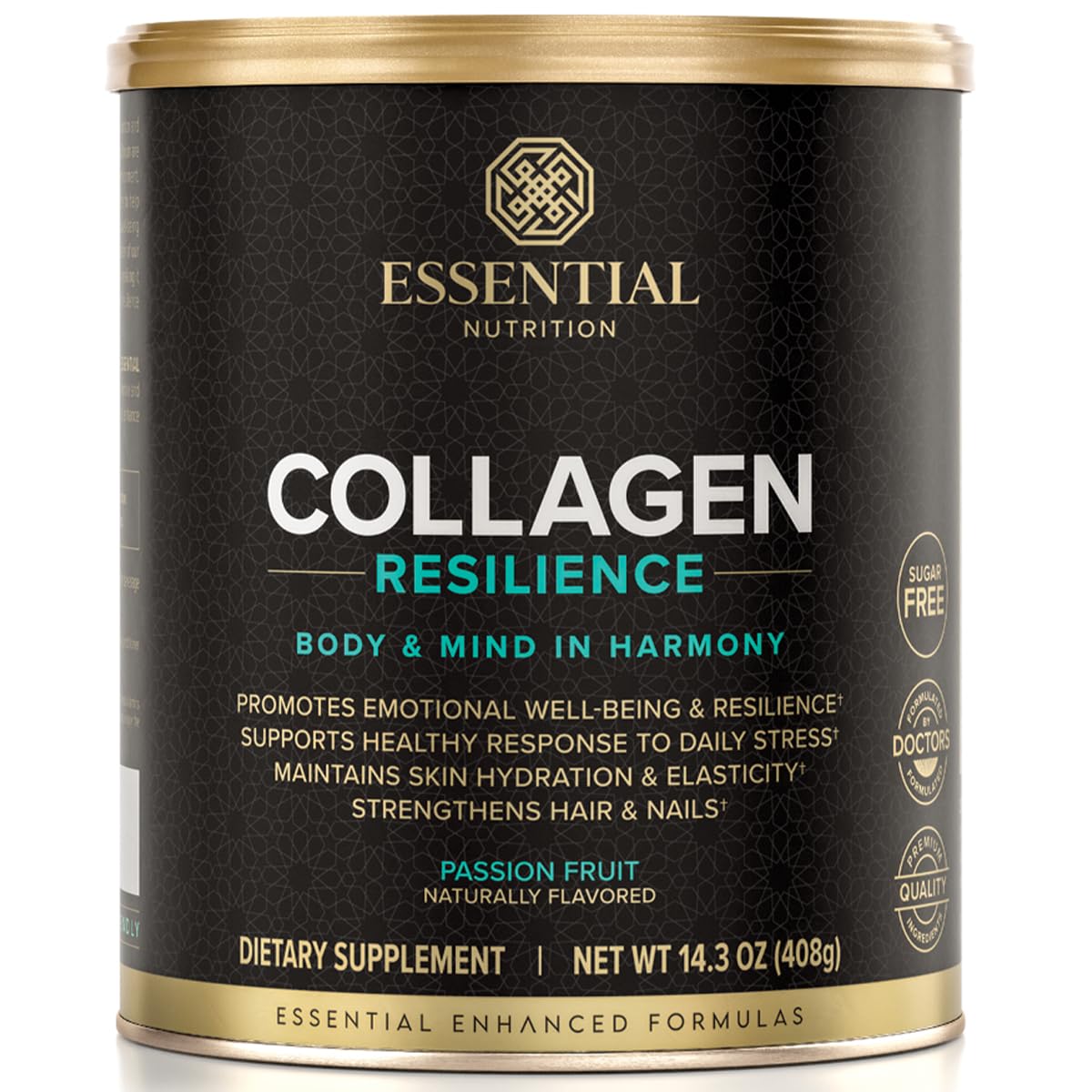 Essential Nutrition Collagen Resilience bottle front promoting daily wellness.