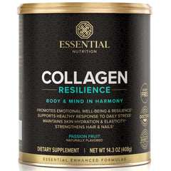 Essential Nutrition Collagen Resilience bottle front promoting daily wellness.