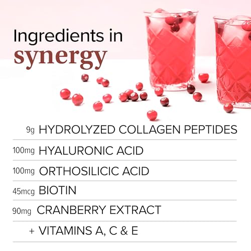 Ingredients panel of Essential Nutrition Collagen Skin Cranberry jar