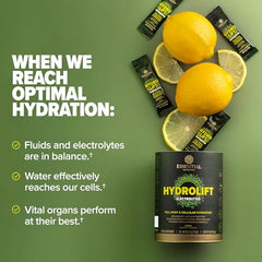 Close-up of Hydrolift lemon label highlighting sugar-free and keto-friendly formula