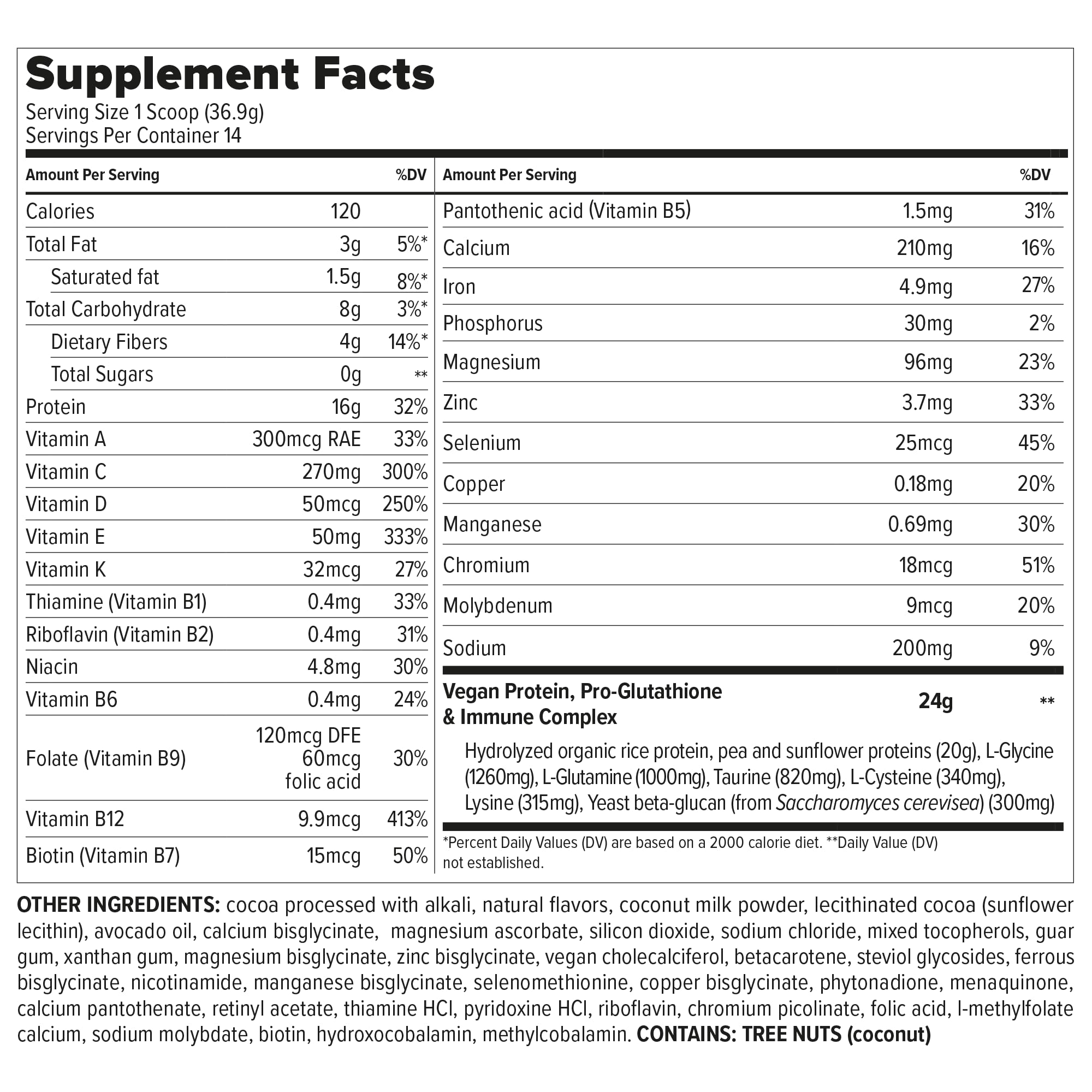 Immuno Vegan formula with amino acids and multivitamin for vegan daily nutrition