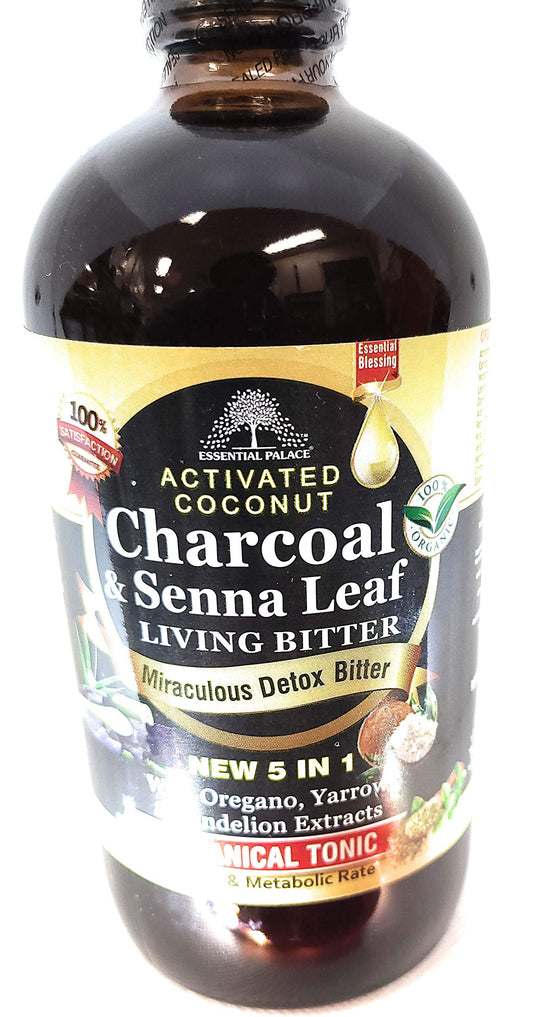 Essential Palace Activated Coconut Charchoal bottle pour supports daily wellness routine