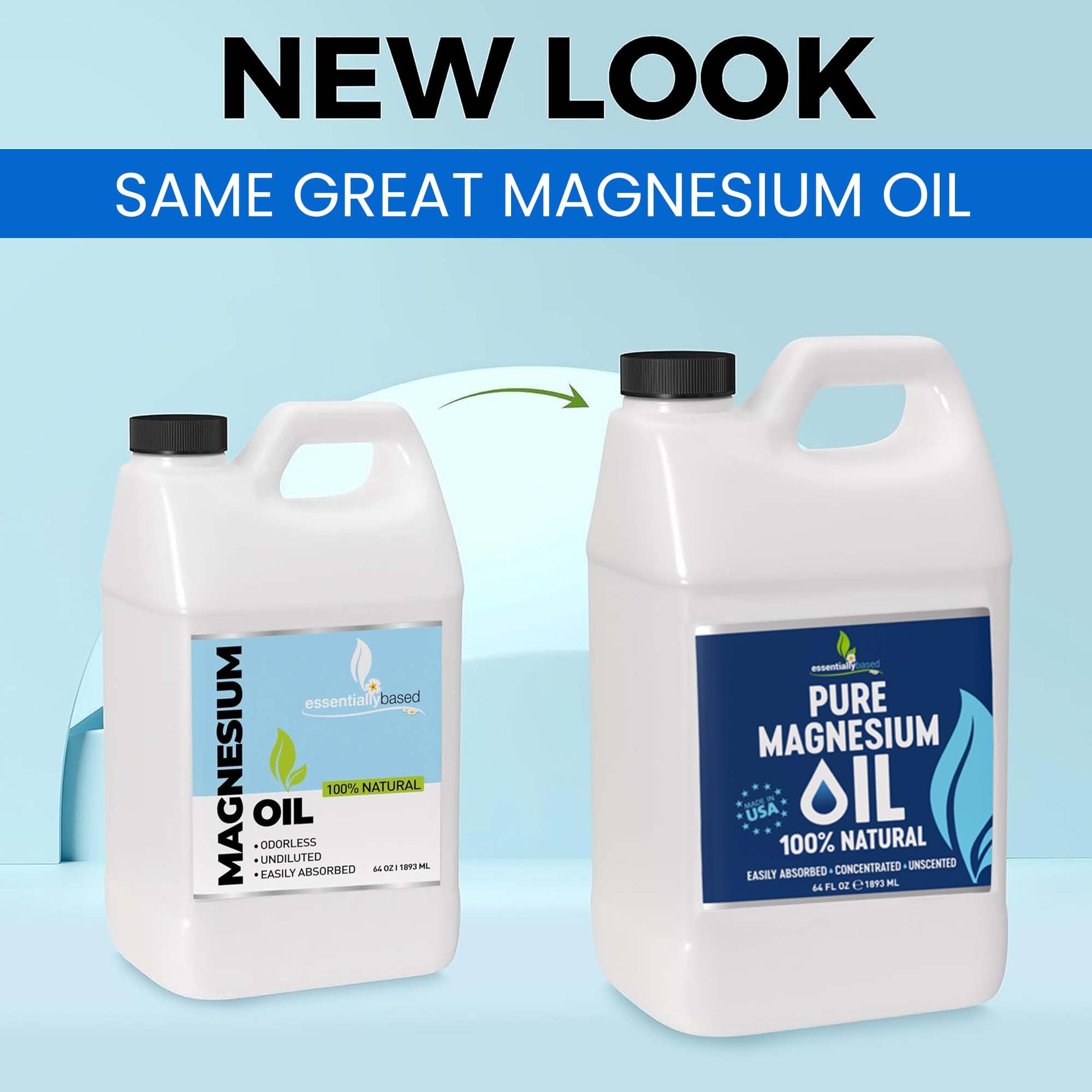 EssentiallyBased Pure Magnesium Oil Spray no sprayer included, ready for direct application.