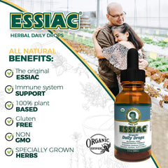 Alcohol-free Essiac formula bottle illustrates gentle daily use.