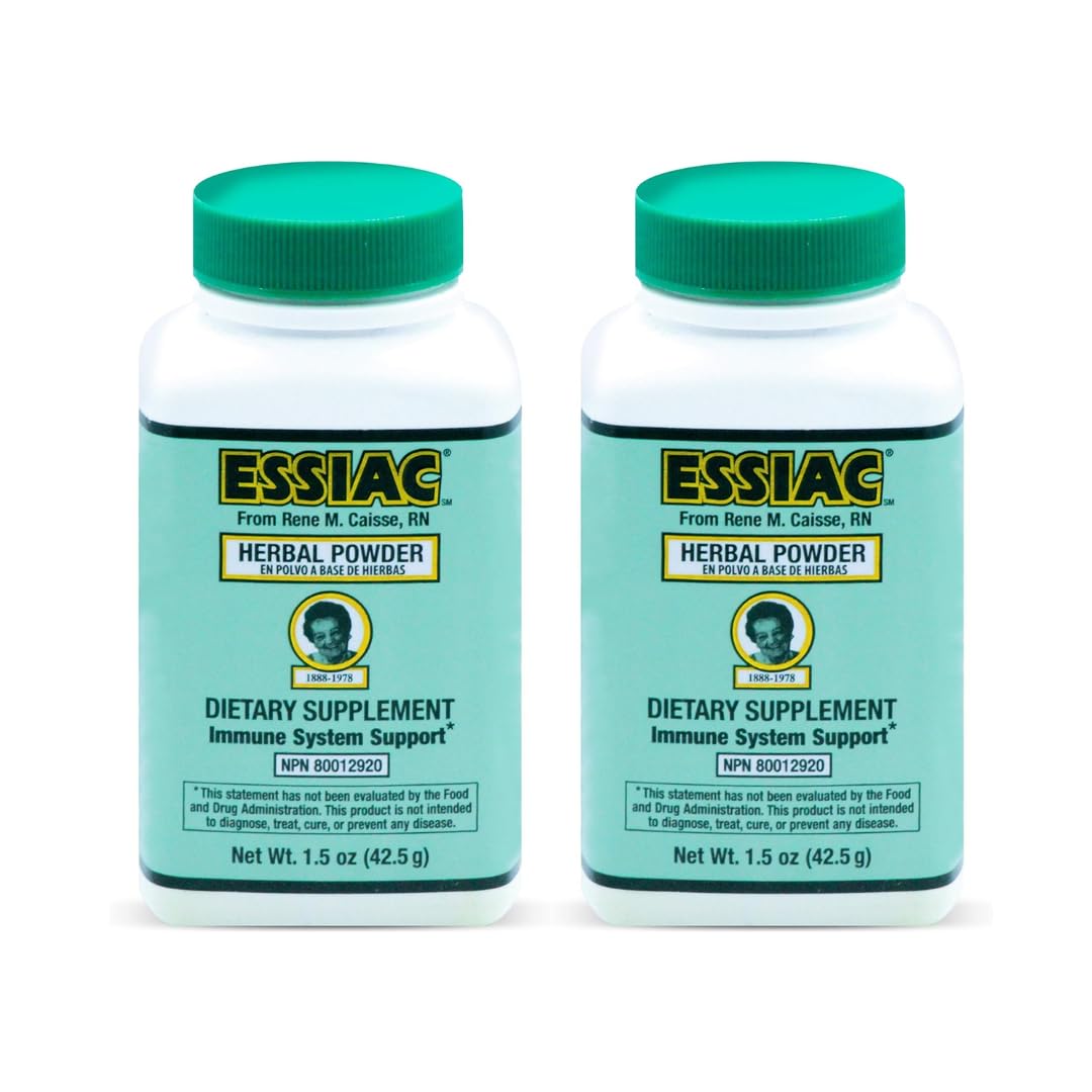 Essiac Original Herbal Tea Powder bottle, a classic antioxidant-rich daily ritual.