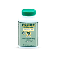Essiac tea capsules bottle with 60-count pack for convenient daily use.