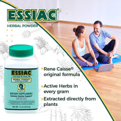 Essiac tea powder pour into cup for a soothing, antioxidant-rich moment.