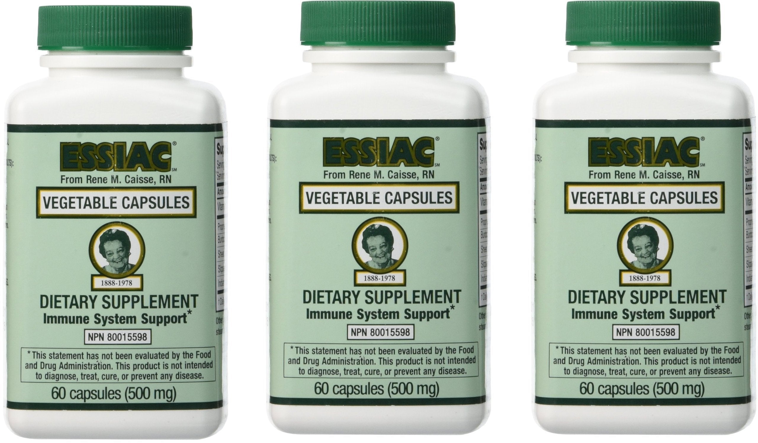 Essiac vegetable caps image—180 capsules for daily wellness support