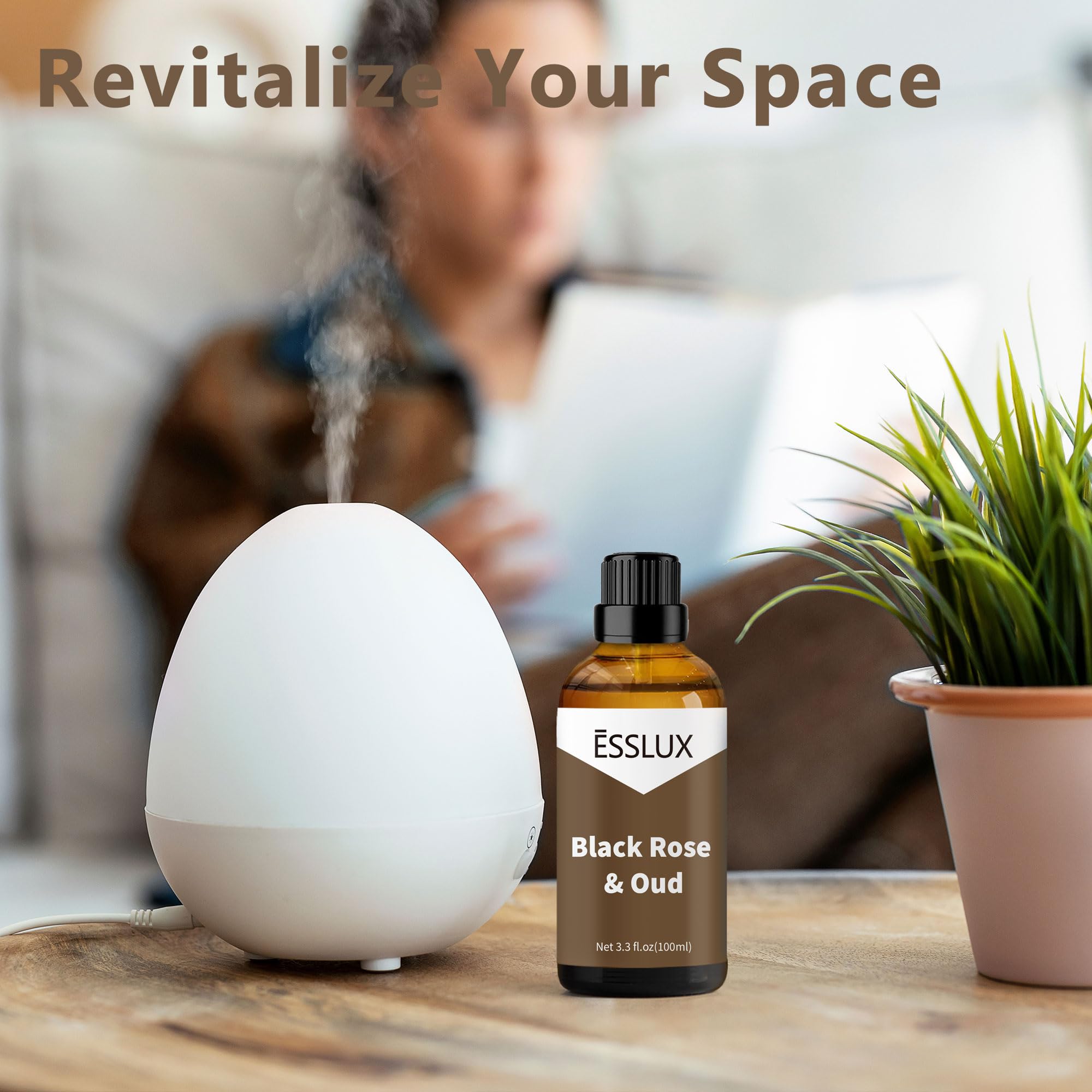 ESSLUX Black Rose & Oud fragrance oil amber glass bottle for storage