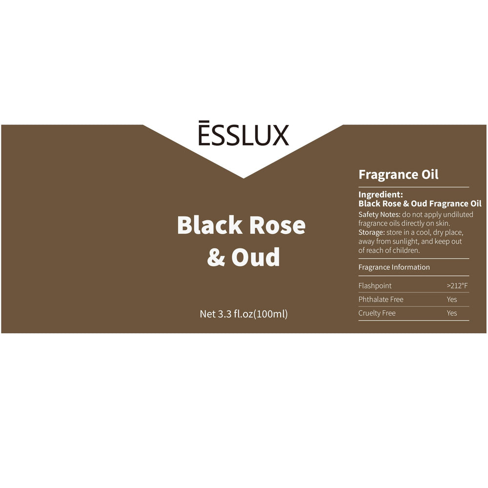 ESSLUX Black Rose & Oud fragrance oil diffuser mist for cozy rooms