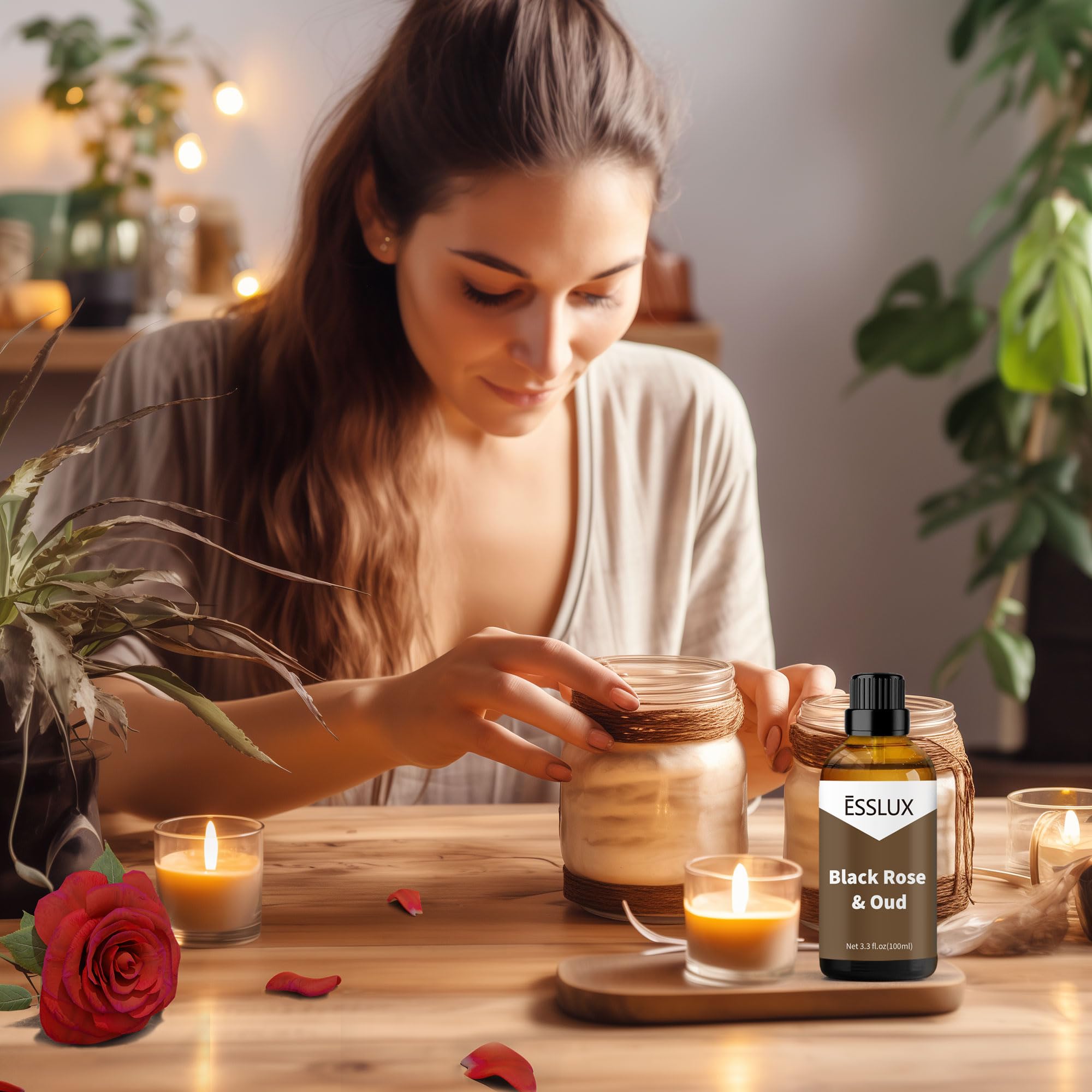 ESSLUX Black Rose & Oud fragrance oil added to soaps for lasting aroma
